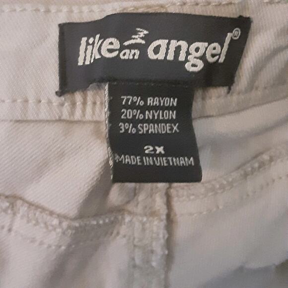 Like an Angel Women's Size 2X Beige Stretch Pants Straight Cut - Picture 3 of 9